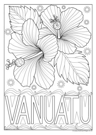 Fiji National Flower Colouring Page