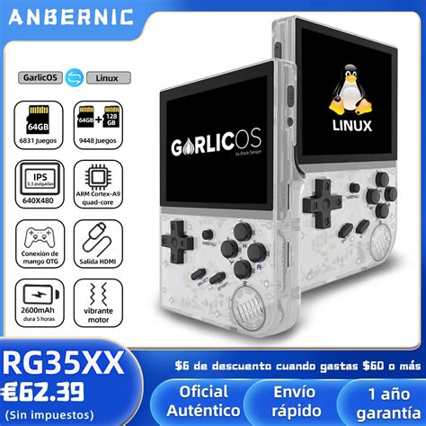 ANBERNIC Consola De Juegos Port Til Retro RG35XX Actualizada Pantalla