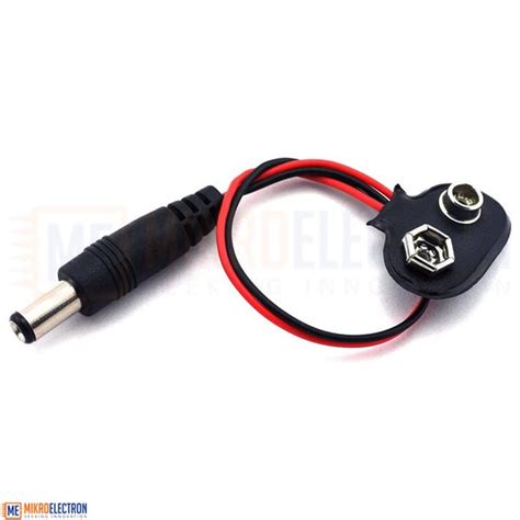 9v Battery Connector With DC Jack 15cm For Arduino Mikroelectron