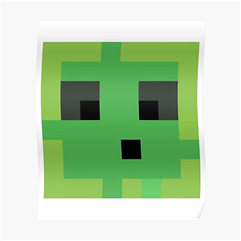 Minecraft Slime Head Poster For Sale By Teamdzshirt Redbubble