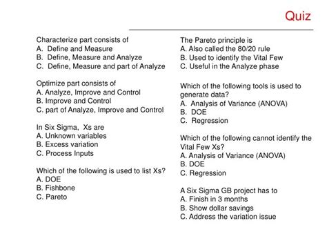 Six Sigma Yellow Belt