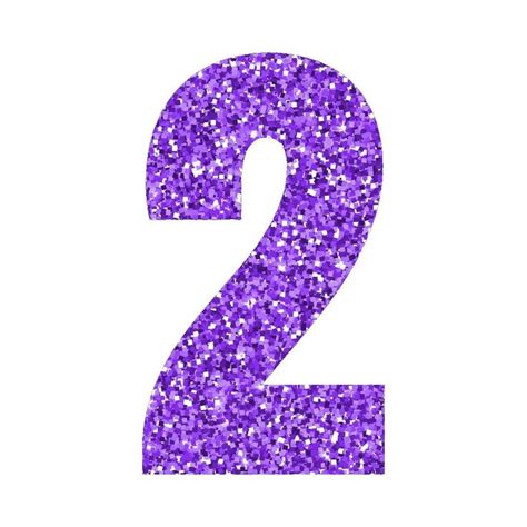 The Number Two Is Made Up Of Purple Glitter