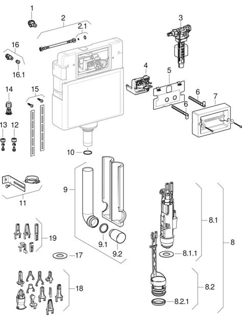 Pièces détachées pour Commandes de WC à déclenchement pneumatique du