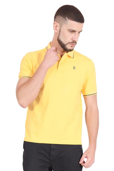 Plain Cotton Yellow Polo T Shirt For Men Blueaura Apparels