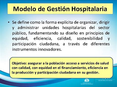 Modelo De Gestin Hospitalaria La Secretara De Salud