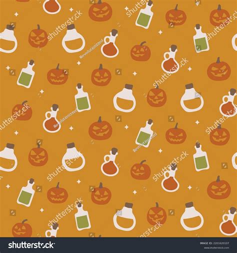 Spooky Scary Halloween Seamless Pattern On Stock Vector Royalty Free 2201620107 Shutterstock