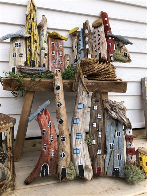 Driftwood Village Driftwood Art Diy Wood Art Projects Driftwood Crafts