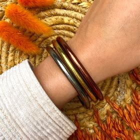 Bracelet Jonc Bouddhiste Chance Textur Pais Brown Marron In Dit