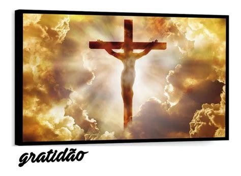 1 Quadro Grande Decorativo Jesus Cristo Cruz Molduras Elo7