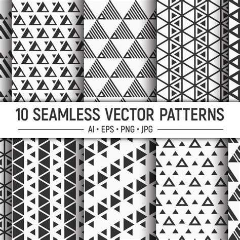 Seamless Vector Triangles Patterns