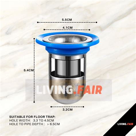 Living Fair Floor Trap Anti Smell Anti Pest Floor Trap Drain Core 304