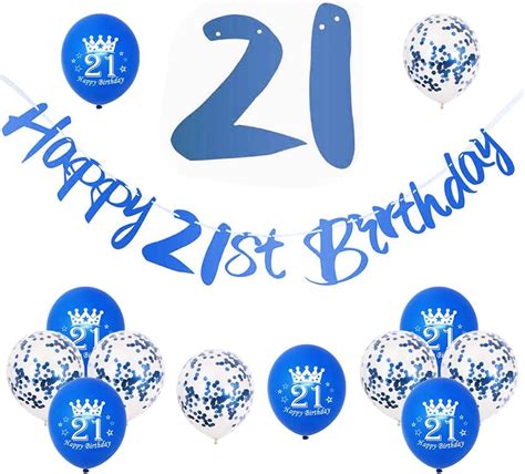 Happy 21st Birthday Banners Bunting And 12 Pcs Happy 21st Birthday