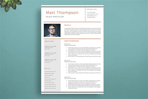 Impressive Resume Template Creative Resume Templates Creative Market