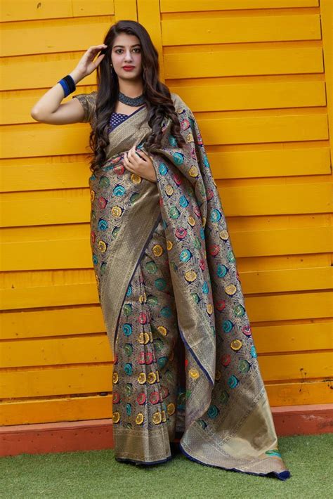 Manjuba M With Blouse Piece Pure Banarasi Silk Saree At Rs