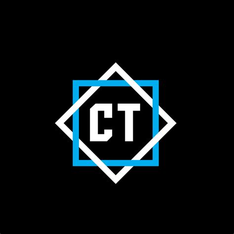 Ct Letter Logo Design On Black Background Ct Creative Circle Letter