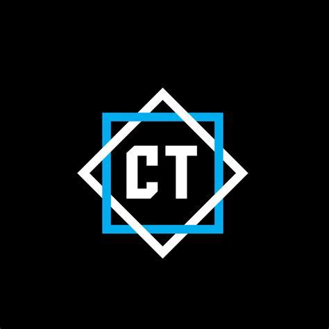 CT letter logo design on black background. CT creative circle letter logo concept. CT letter ...