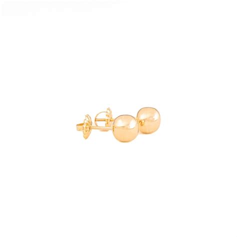 Aros Bolita N 4 Oro 18k Joyas DM