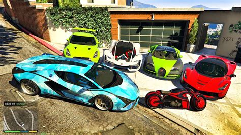 GTA 5 STEALING LUXURY LAMBORGHINI BUGATTI GT R WITH FRANKLIN GTA 5