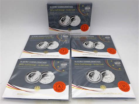 Bundesrepublik Deutschland BRD 5x 10 Euro 2019 A J 10 Euro Serie