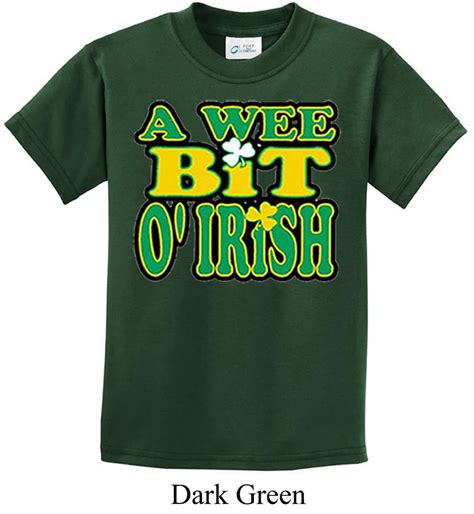 St Patricks Day Kids Shirt A Wee Bit Irish Tee T Shirt A Wee Bit