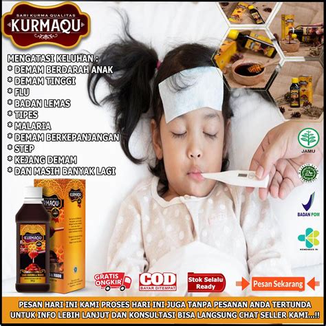 Jual Obat Penurun Demam Anak Demam Tinggi Lemas Pusing Tipes Dbd Malaria Step Dengan Sari Kurma