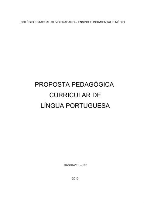 Pdf Proposta Pedag Gica Curricular De L Ngua Pdf Filegram Tica