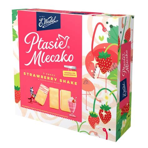 E Wedel Ptasie Mleczko Strawberry Shake 360G MONPRESI