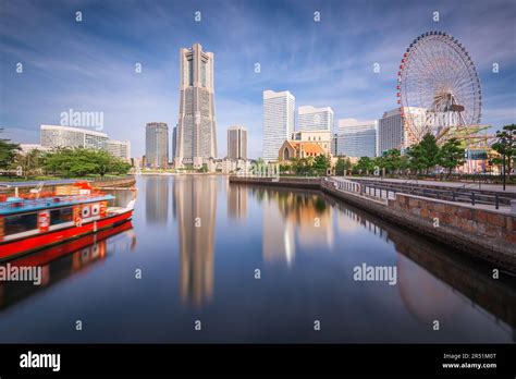 yokohama japan cityscape minato mirai waterfront  res stock