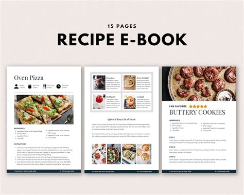 Recipe Template Recipe Ebook Food Blogger Recipe Ebook Canva