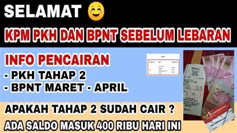 Kejutan Update Pencairan Pkh Tahap Dan Bpnt Maret April Segera