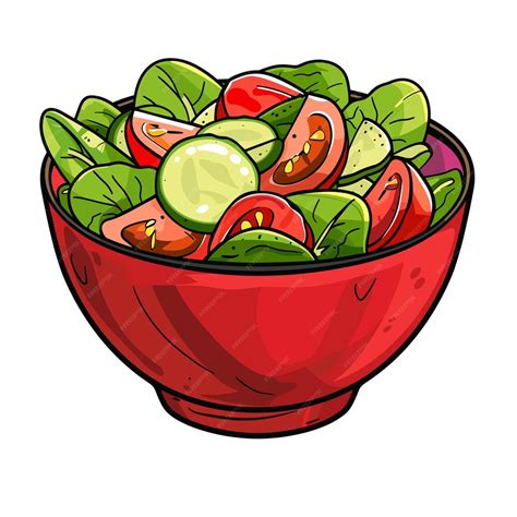 Salad Bowl Cartoon Isolated On Transparent Background Png Cartoon