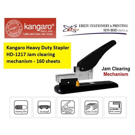 Kangaro Heavy Duty Stapler Hd Jam Clearing Mechanism Sheets