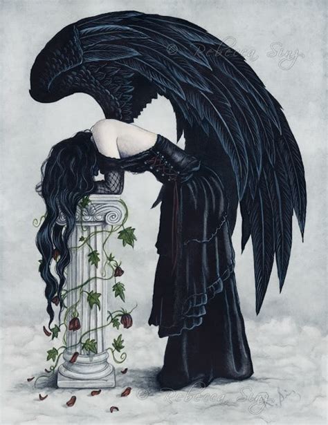 Despair PRINT Angel Gothic Sad Emotion Fantasy Art Column - Etsy