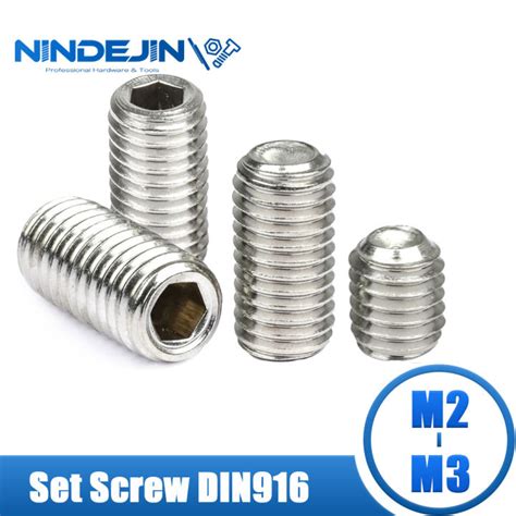 NINDEJIN 50pcs Hex Socket Set Screw Cup Point Stainless Steel M2 M2 5