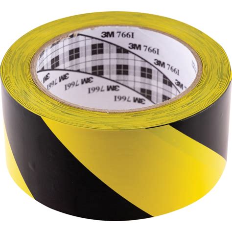 3M 766I 50MMX33M Black Yellow Hazard Warning Tape At Zoro