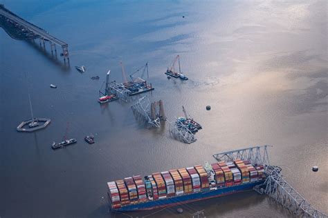 Baltimore Bridge Cleanup Seen From Above April 11 2024 Reuters