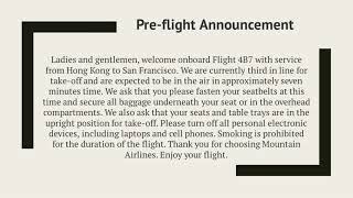 Collecter Imagen Flight Attendant Announcement Script Fr