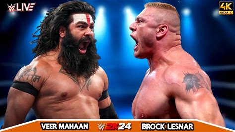 Brock Lesnar Vs Veer Mahaan No Hold Barred Match Badblood