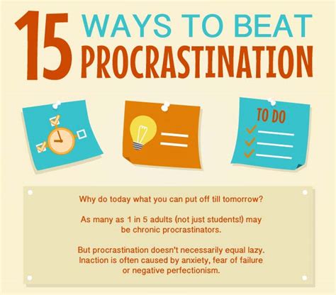 15 Ways To Beat Procrastination Infographic