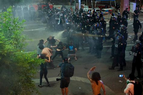 Police Use Tear Gas On Crowds After Trump Rally The New York Times