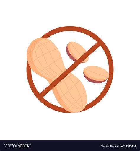 Peanut In Red Crossed Circle Icon Royalty Free Vector Image