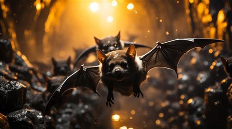 Premium AI Image | A group of bats flying in the air