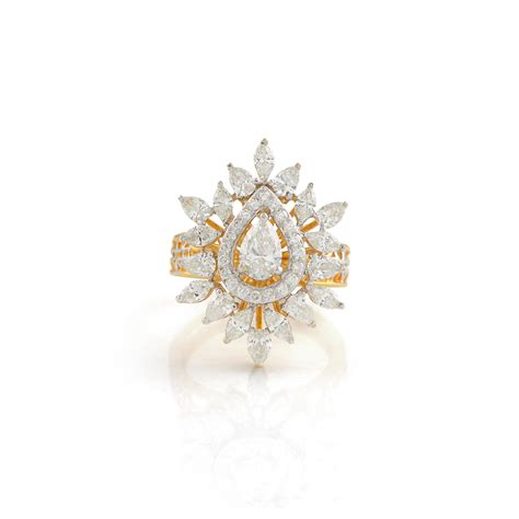 Flower and Drop diamond Ring – Krishna Jewellers