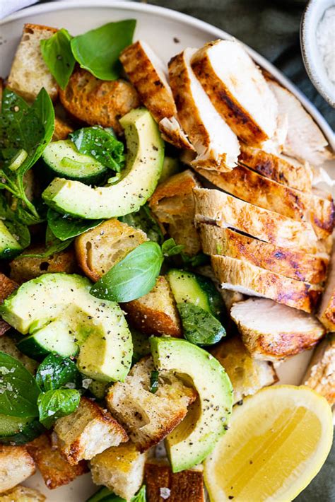 Green Panzanella Salad With Grilled Chicken Simply Delicious