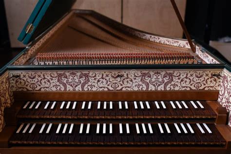 Front View of Cembalo Instrument Stock Image - Image of harpsichord ...