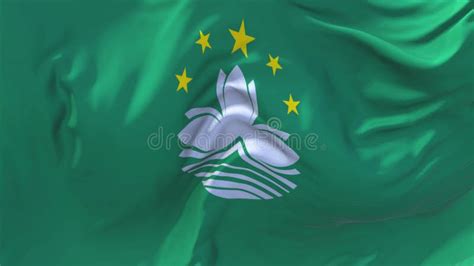 Macau Flag Background Realistic Waving In The Wind 4K Video For