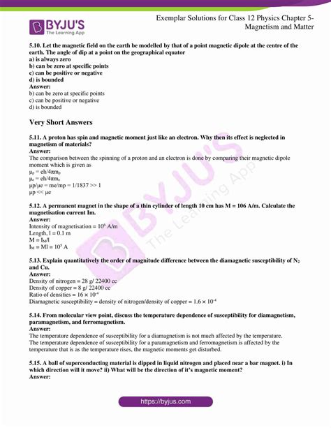 NCERT Exemplar Class 12 Physics Solutions Chapter 5 Magnetism And