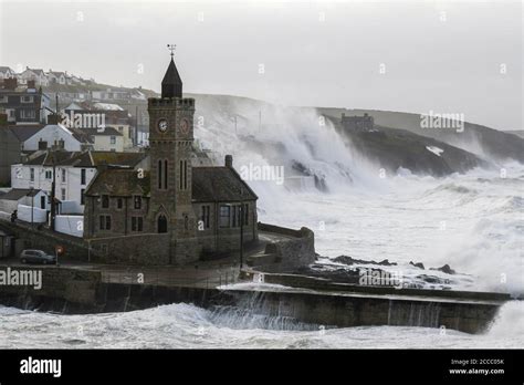 Porthleven Cornwall UK 21st August 2020 UK Weather Huge Waves From