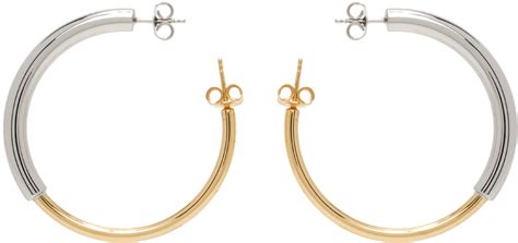 D Heygere Gold Silver Vice Versa Earrings D Heygere