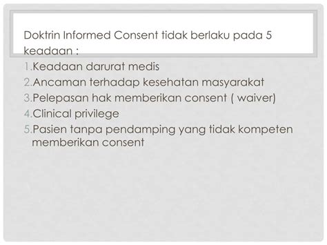 Ppt Informed Consent Persetujuan Tindakan Medik Powerpoint